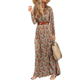 Winter Elegant Long Sleeve Split Casual Boho Dress